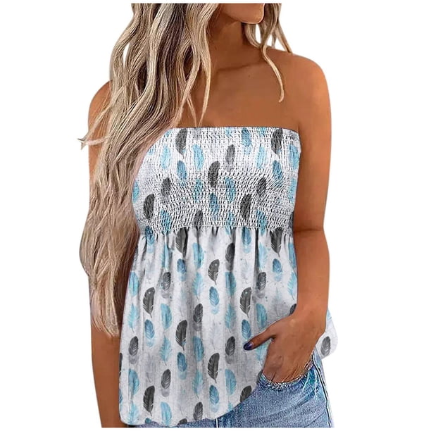 Mujeres sin tirantes Bandeau Tank Tops Verano Casual Sin mangas Tube Shirt Blusa Tanks Top Fridja gh4192