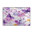 thumbnail image 2 of Non-Slip Area Rug 36"x24" Indoor Washable Floor Mats Carpet Printed for Living Room, Bedroom, Home Decor Purple Butterfly with Swirls, 2 of 7