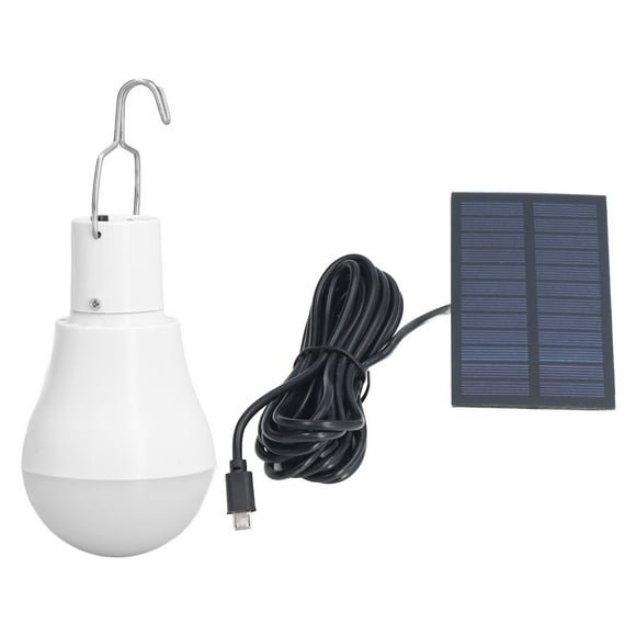 Delaman Ampoule Solaire, Ampoule Solaire à économie d'énergie Lumière Blanche USB Ampoule Solaire LED pour Camping en Plein air d'urgence avec Crochet