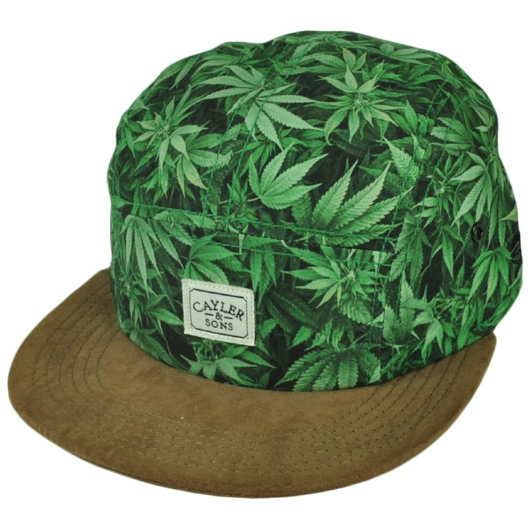 Cayler Sons Hat Cap Buckle Herbs Suede Weed and Leaf Ganja Marijuana Clip Visor