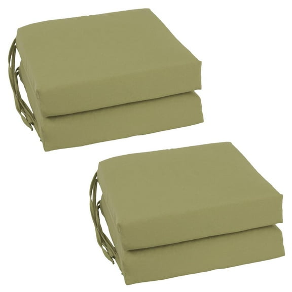 Blazing Needles Set of 4 Indoor Twill Chair Cushions, Sage