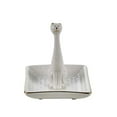 thumbnail image 2 of Sagebrook Home Porte-bague Carré Blanc/or pour Chat, 2 of 3