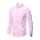 thumbnail image 3 of Camisa blanca de manga larga para hombre, sin planchado, para trabajo profesional, con cuello, informal, con botones, tallas grandes S-5XL, 3 of 5