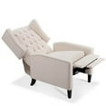 thumbnail image 4 of 27" Wide Manual Wingback Recliner Chair, Vintage Accent Chair, Recliner Chair with Nailhead Trim and Birch Legs, Tufted Single Sofa Chair, for Home, Living Room, Office, Bedroom, Beige, 4 of 7