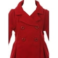 thumbnail image 4 of Little Girls Cozy Long Sleeve Collar Button Flower Girl Coat Jacket Cover Outerwear Red 6 (J20K49S), 4 of 4