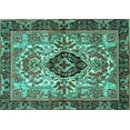 thumbnail image 1 of Ahgly Company Machine Washable Indoor Rectangle Persian Turquoise Blue Traditional Area Rugs, 7' x 10', 1 of 4