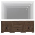 thumbnail image 6 of WAMPAT 94.5"W Large TV Stand,3-in-1 Farmhouse Entertainment Center with Storage Barn Door Cabinet,TV Console Table With Media Cabinet and Drawers for Living Room,Bedroom,Rustic Brown, 6 of 7