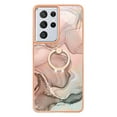 thumbnail image 2 of Compatible with Samsung Galaxy S21 Ultra Case, Fantastic Marble Patterned Phone Case Anti-Scratch Slim Hybrid Hard Plastic Bumper+Soft Silicone TPU with Ring Kickstand Bumper Shockproof Cover,Gold, 2 of 6