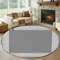 thumbnail image 2 of Grey Geometric Large Area Rugs for Bedroom Living Room, Soft Non Slip Carpet Bedside Rug, Bohemia Tribal Farm Tribal Patterned Round Floor Cover Kitchen Accent Rug 8' for Dining Room/Office, 2 of 9