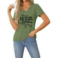 thumbnail image 4 of Tittly T Shirts for Women Graphic Tees Funny Shirt Women Please Don't Be Rude To Me Graphic V Neck T Shirt Sarcastic Short Sleeve Tee Summer Tops Tshirts Shirts Spring Tops for Women Brown XXL, 4 of 8