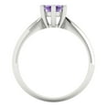 thumbnail image 4 of 1 ct Marquise Cut Natural Amethyst Solitaire 18K White Gold Womens Engagement Ring, 4 of 5