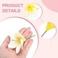 thumbnail image 3 of Uxcell 12-Pack Artificial Plumeria Flowers, Fake Silk Heads Flower Plumeria Bulk Petal for DIY Crafts/Dress/Wedding/Party Decoration [White Yellow, 3.54"/ 9cm], 3 of 6