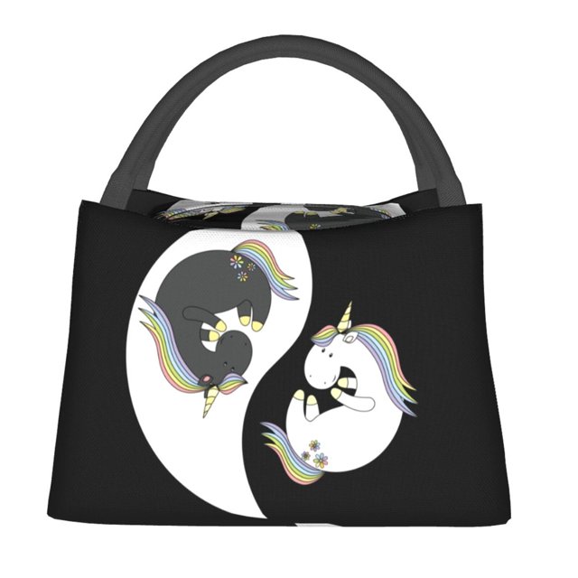 Fotbe Unicorn in Yoga Bolsa Térmica Portátil con Estampado, Bolsa de Entrega de Alimentos Aislada, Bolsa Reutilizable de Gran Capacidad para Comidas y Supermercado