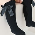 thumbnail image 4 of NAISIBABY Toddler Girls Socks, Cute Bow Cotton Stretch Mid Tube Socks Kids Uniform Long Socks Black 2T, 4 of 5