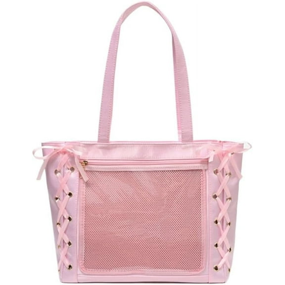 JUYGO Cute Japanese Ribbon Ita Bag Tote Crossbody Bag Messenger Bag for Women JK Aesthetic Bag Y2K Purse