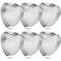 6 Pieces Heart Shaped Cake Pans Bulk 8 Inch Aluminum Cake Heart Cake Mold DIY Baking Heart Pans Heart Cake Bakeware Mold Cake Pans for Kitchen Birthday Wedding Supplies
