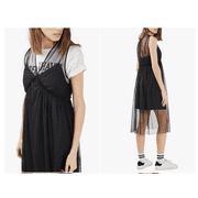 Topshop Women's  Tulle Midi Dress, Size 6 US - Black