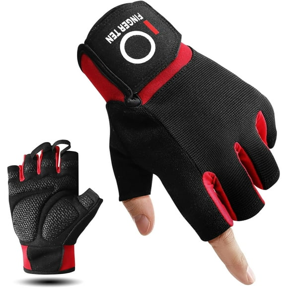 Weight Lifting Gloves for Men Gym Workout with Wrist Support,Padded Full Palm Protection Half Finger Gloves for Fitness Exercise Training