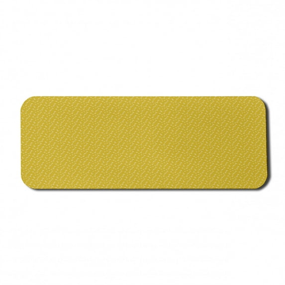Abstract Computer Mouse Pad, Simplistic Continuing Print of Star Like Ornamental Details, Rectangle Non-Slip Rubber Mousepad Large, 31" x 12" Gaming Size, Earth Yellow White, by Ambesonne