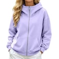 thumbnail image 4 of HAYIMI Women Oversized High Collar Zip Up Hoodie Loose Long Sleeve Jacket with Pocket Soft Casual Sweatshirt for Fall Winter Outdoor Walking, 4 of 5
