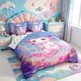 thumbnail image 2 of Manfei Salamander Pattern 7 Pieces Full Size Bedding Sets,Adorable Axolotl Full Size Bed in a Bag,Polkadot Reversible, 2 of 7