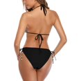 thumbnail image 2 of Trajes de baño de Dos Piezas con Cierre de Bikini con Cuello Halter y Abertura Lateral para Mujer Negro M Negro M Xishao ropa, 2 of 2