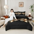 thumbnail image 4 of Castle Fairy Teens Female Cheetah Print Ribbon Bow-Tie Bedding Comforter Set 2pcs,Old Fashion Leopard Print Twin Comforter Sets Microfiber,Bling Glitter Breathable Bedding Set,Super Cozy Room Decor, 4 of 8