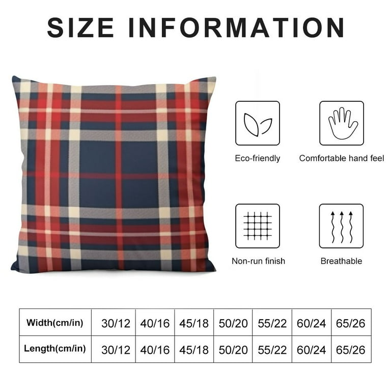 COMIO Navy Blue Red Christmas Plaid Throw Pillow Covers Scottish Tartan Plaid Decorative Pillow Cases Rustic Farmhouse Square Soft Cushion Covers for Holiday Couch Sofa Bed Decor Walmart