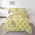thumbnail image 2 of Feelyou Yellow High Heel Full Size Comforter Sets for Girls, Princess Sequin Print Bedding Comforter Set, Chic Glitter Diamond Bedding Sets, Super Cozy Room Decor, 3 Pieces, 2 of 8