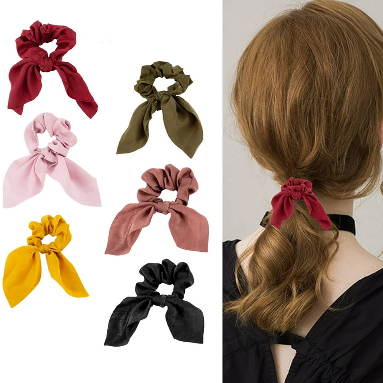 6PCS Hair Scrunchies for Women Satin Hair Ties Hair Rope