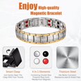 thumbnail image 2 of Bracelets Magnétiques en Acier Titane pour Hommes, 4 Éléments Double Rangée d'Aimants Magnétiques, 2 of 4
