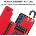 thumbnail image 4 of for Samsung Galaxy S21 FE (Not S21) Wallet Case with Card Holder, Minimalist Luxury PU Leather Magnetic Closure Kickstand Slim Hard Protective Case Cover for Samsung Galaxy S21 FE Gules-SK, 4 of 16