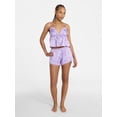 thumbnail image 2 of No Boundaries Satin Cami and Shorts Sleep Set, 2-Piece, Women's XS-XXL, 2 of 5