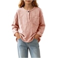 thumbnail image 5 of Bovxnpu Unisex Girls Long Sleeve Shirts Undershirts Long Sleeve Slub Cotton Base Layer Pullover Girls Tops, 5 of 7