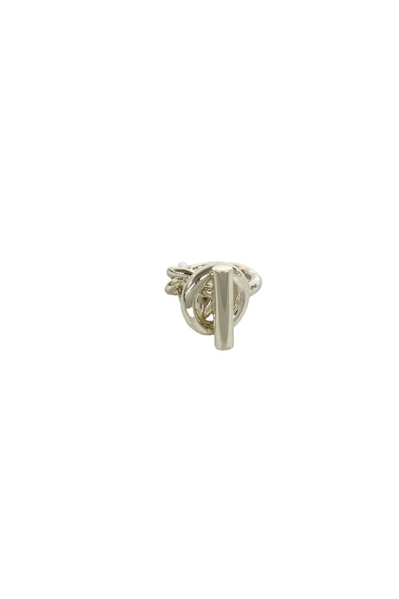 Pre-Owned HERMES Croisette Sterling Silver 925 Ring, Women's Accessory, Silver, 38062