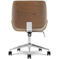 thumbnail image 3 of Elle Decor Ophelia Office Chair, Curved Bentwood Low-Back and Seat, Chrome Swivel Base, Woven Fabric, Ivory, 3 of 9