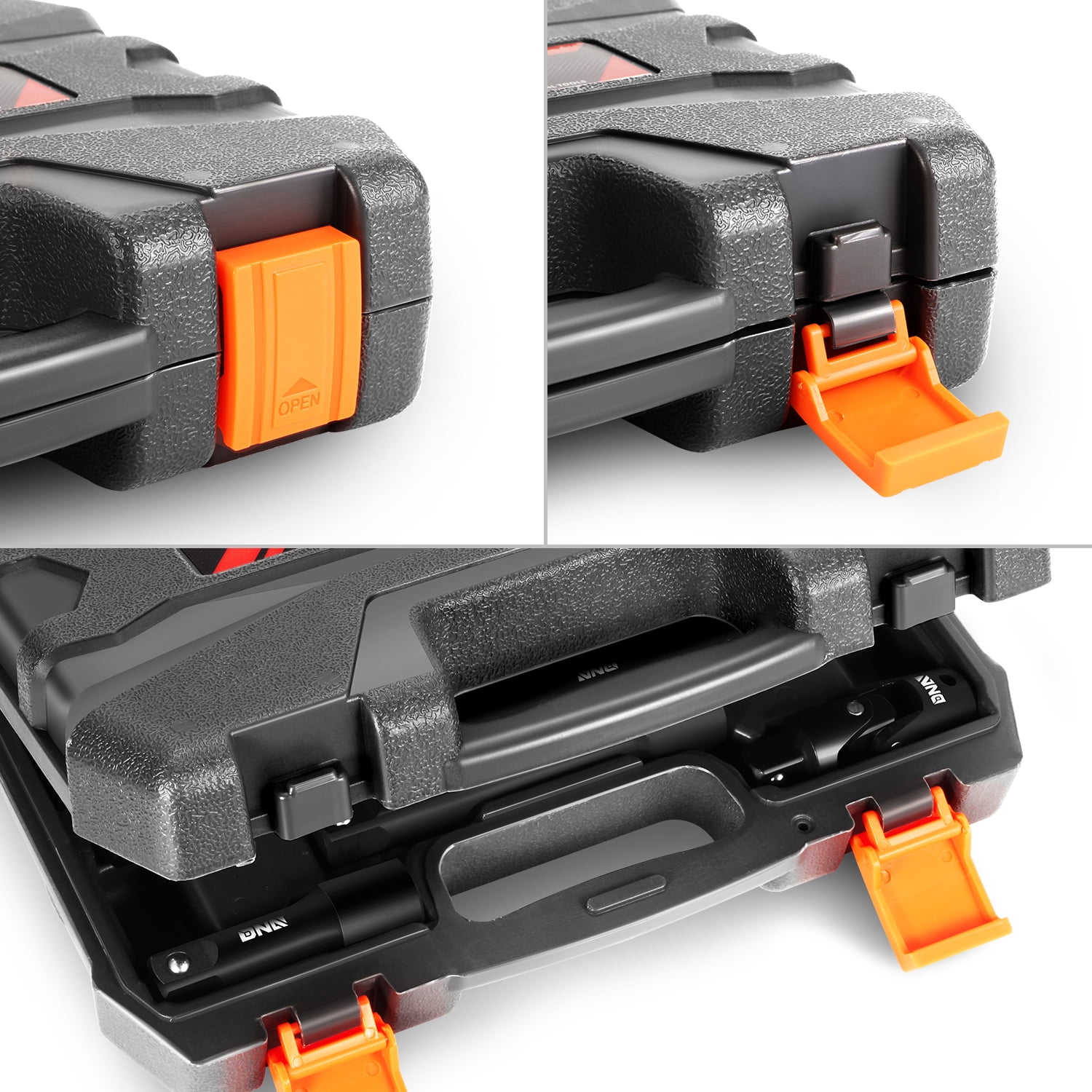 DNA Motoring TOOLS-00148 20 Pcs 1/2" Drive Metric Deep Impact Socket Set 10-32mm w/ Extension Bars & Joint With Carry Case