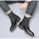 thumbnail image 4 of Botas impermeables, botines para hombre, botas casuales de felpa cálidas para hombre, puntera cuadrada con empalme, zapatos de negocios para hombre, 4 of 5