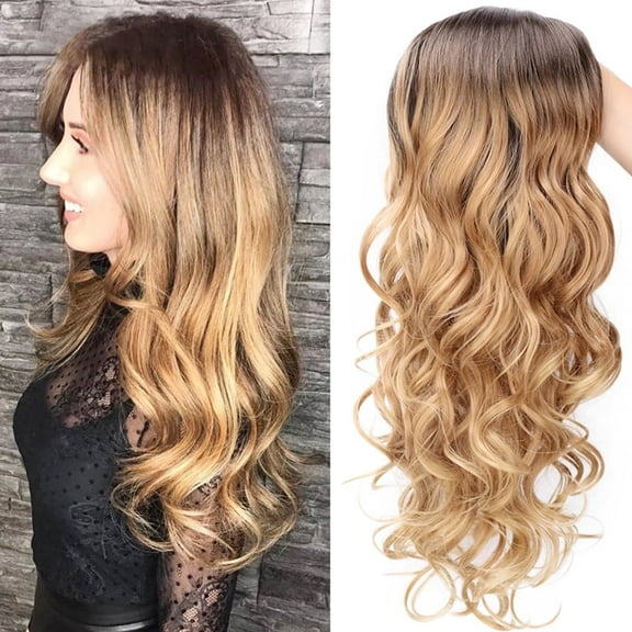 Lzvxtym Women Long Fashion Ombre Blonde Curly Hair Wigs Wig Ladies Body Wavy Cosplay