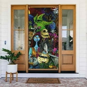 The Nightmare Before Christmas Door Cover Decorated Banner Tapestry Home Decoration Holiday Party Supplies Door Banner Porch Sign Banner 72.8 x 35.4 Inch