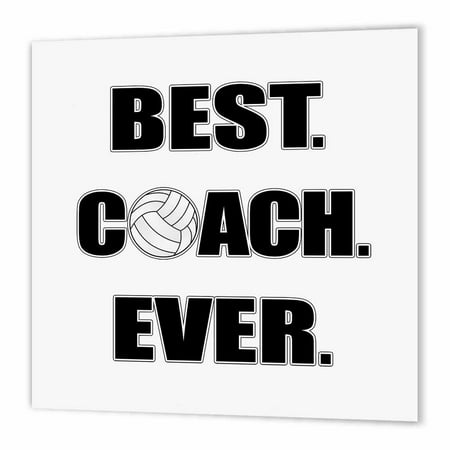 3dRose Volleyball - Best. Coach. Ever., Iron On Heat Transfer, 10 by 10-inch, For White