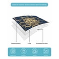 thumbnail image 5 of Quilts Twin Size, Navy Blue Yellow Spring Floral Soft Comforter Bedding Set for Bed, Chic Blossoms Botanical Lightweight Quilted Bedspread with Pillow Cover(2 Pieces) for All Season, 68x86 Inch, 5 of 6