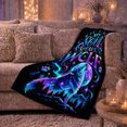 thumbnail image 6 of Mystical Wolf Galaxy Art, Peaceful Mountain Lake Scene, Warm Flannel Blanket for Cabin and Lodge with Detailed Artwork, Outdoor Lovers Christmas Gift, Festive Home Decor, 6 of 9