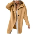 thumbnail image 3 of Gyexs Chunky Cardigan Sweaters for Women Knit Oversized Casual Fall Hooded Cardigans Open Front Loose Ladies Outerwear (Yellow, Size M), 3 of 6