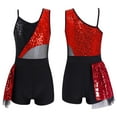 thumbnail image 1 of TiaoBug Kids Girls Sparkly Sequins Dance Leotards Ice Roller Skating Performance Dancewear, 1 of 5