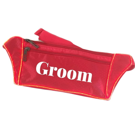 Groom Red Light Up Fanny Pack - Customized - 5 Colors - FREE Shipping - Bachelor Hip Pack - Groom Outfit - Personalized Best Man Gift