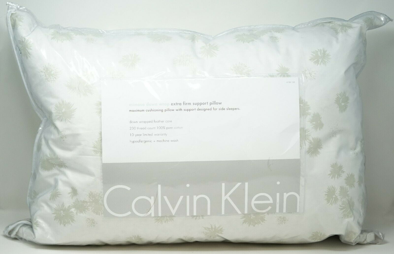 Calvin Klein Mimosa Extra Firm Down Wrap Cotton Jumbo Pillow - STANDARD /  QUEEN 