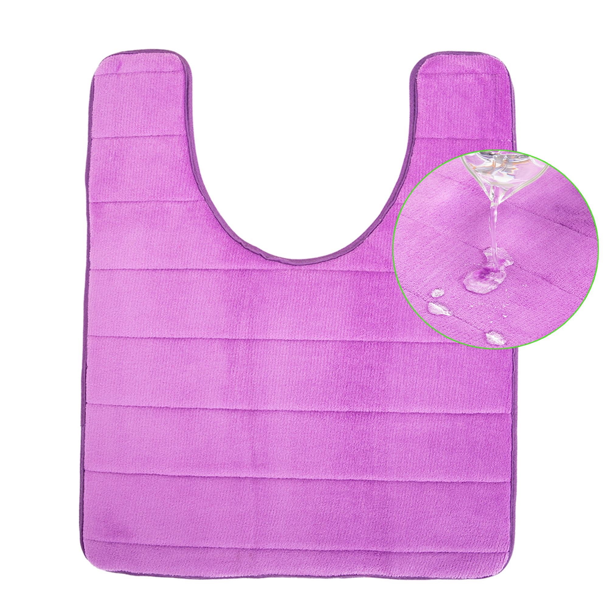 U-Shaped Toilet Bath Mat Commode Contour Rug Non-Slip Absorption ...