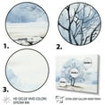 thumbnail image 3 of Designart "Ice Blue Tree Monochrome Ink euphony" Floral Floater Framed Wall Art Living Room, 3 of 7