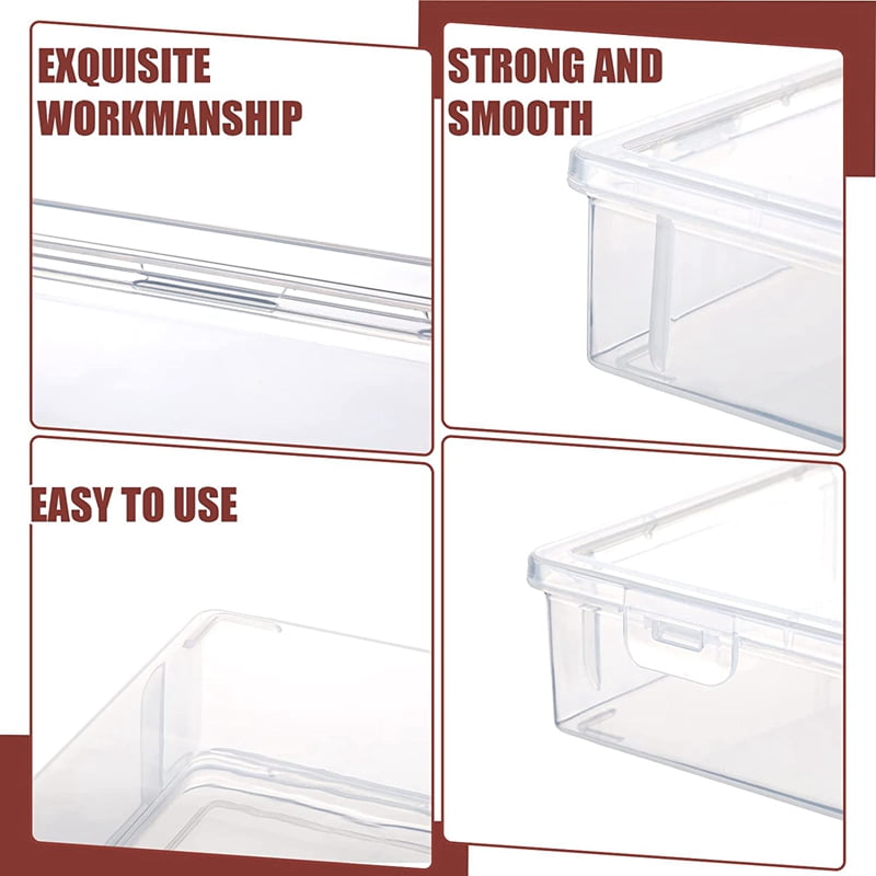 6 Pcs 7In x 9In x 2In Plastic Storage Box with Lid Multipurpose Craft Organizer Plastic Containers Clear Pencil Case